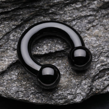 Detail View 1 of Colorline PVD Basic Horseshoe Circular Barbell-Black